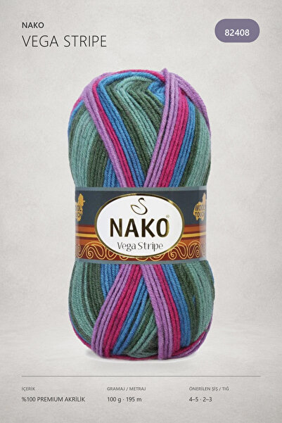 NAKO Vega Stripe Ebruli Örgü İpi 82408