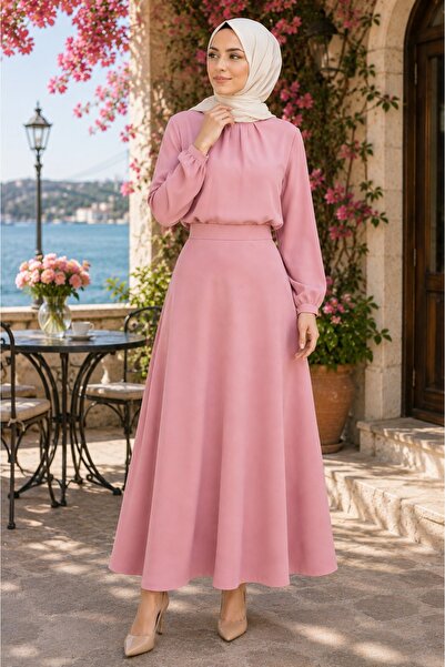 Starlight Women's Knitted Scuba Crepe Hijab and Casual Skirt Length: 94-95cm
