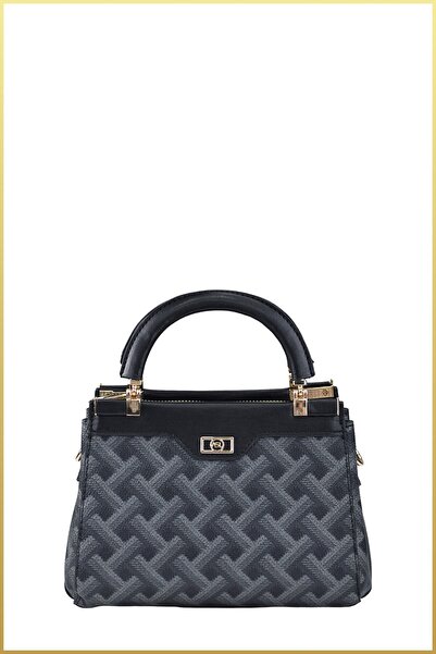 birizmoda Women's Leather Design Hand and Shoulder Bag - Black