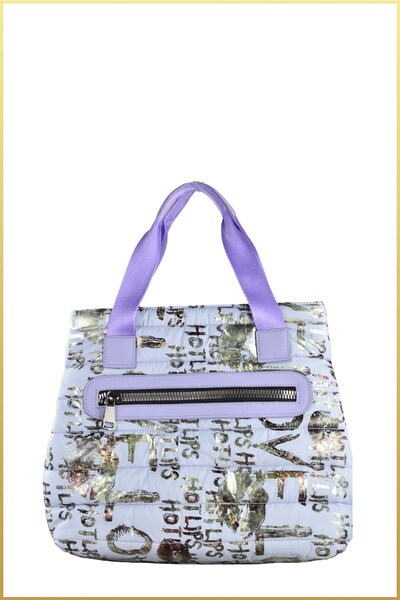 birizmoda Mely Parachute Fabric Printed Large Size Hand and Shoulder Bag - Lilac