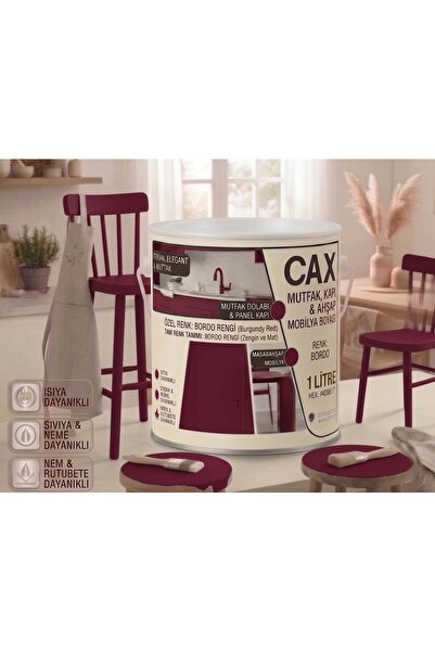 caxcolors CAX Mutfak Dolabı Kapı ve Mobilya Boyası Su Bazlı Ahşap Boyası Mat ...