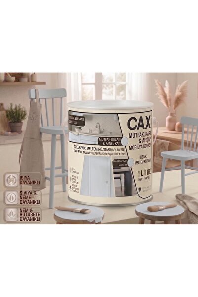 caxcolors CAX Mutfak Dolabı Kapı ve Mobilya Boyası Su Bazlı Ahşap Boyası Mat ...