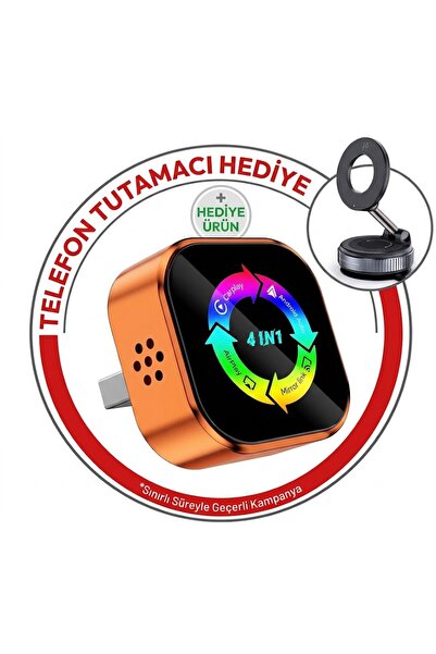 WIZTECH Mini Kablosuz Araç Carplay & Android Usb Bluetooth Carplay Adaptör Çe...