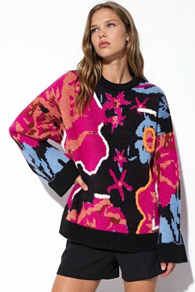 Hiccup Jacquard Oversize Knitwear Sweater