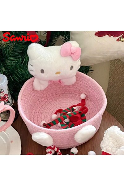 Choice L 1pc pink KT 1pc Sanrio Hello Kitty Kawaii storage basket, cute cosme...