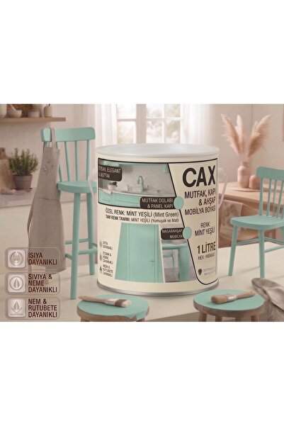 caxcolors CAX Mutfak Dolabı Kapı ve Mobilya Boyası Su Bazlı Ahşap Boyası Mat ...