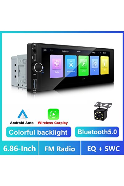 Choice Wireless Carplay Cam 1 Din 6.86" Inch Car MP5 Player For Universal Wir...