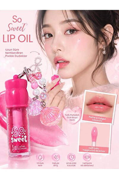 NUNUKO Charmlı Magic Lip Oil - Deniz Kabuklu Parlak Lip Gloss – Anahtarlıklı ...