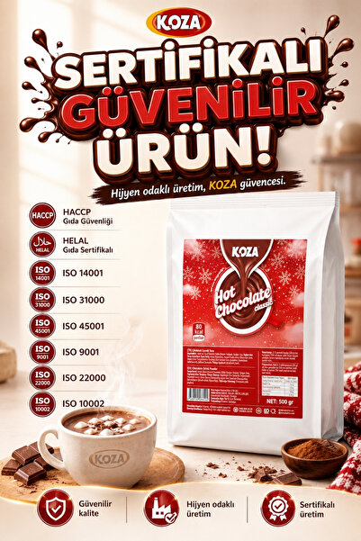 Koza Gurmelerin Seçimi Premium Klasik Sıcak Çikolata Toz İçecek Hot Chocolate 500 GR