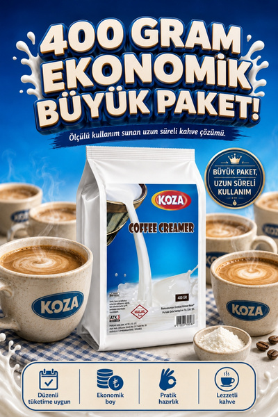 Koza Premium Coffee Cream Kahve Beyazlatıcı Süt Tozu Kahve Kreması 400 Gram |...