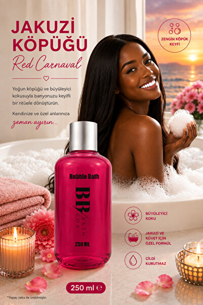 bath box Red Carnival Jakuzi & Küvet Köpüğü 250 ml Yoğun Köpük, Aromatik Fera...