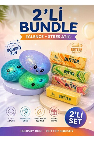 Pofika Büyük Boy Simli Çin Mantısı + Tereyağ Moji | Kawaii Squishy + Butter S...