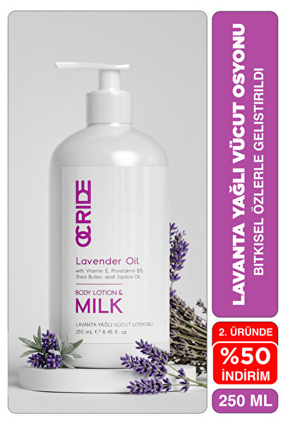OCRIDE Lavanta Özlü Body Milk Bitkisel Nemlendirici Vücut Sütü ve Losyonu 250 ml
