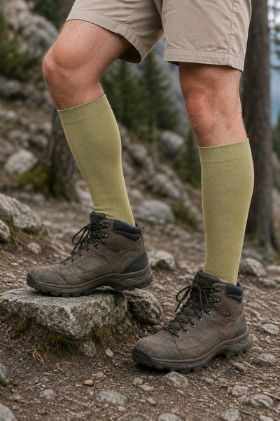Ducks Socks Мъжки зелени памучни дълги чорапи за открито, 6 чифта, в кутия.