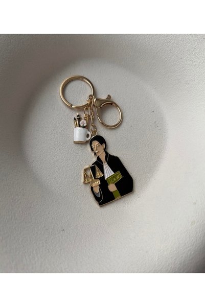 shika Justice Themed Keychain with Lawyer Figure - Professional Accessory