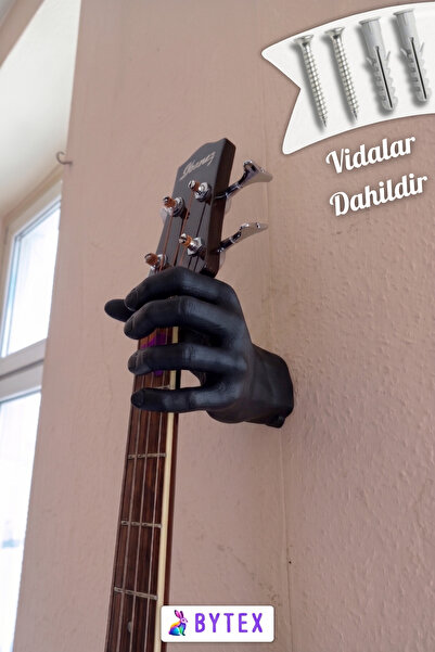 BytexStore Gitar Duvar Askı Aparatı (Montaj vidaları dahil) - El Şeklinde Tas...