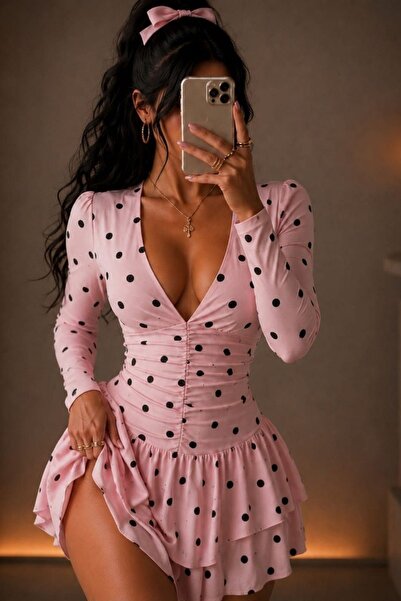 Vavelsa Rochie mini cu volane model ZR și pantaloni scurți