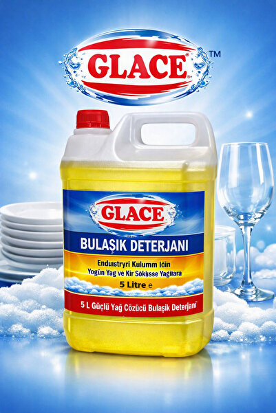GLACE Endüstriyel Bulaşık Deterjanı 5 L – Ultra Güçlü Yağ Çözücü – Profesyone...