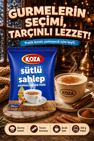 Koza Gurmelerin Seçimi Pratik Lezzet Tarçınlı Sütlü Premium Toz Sahlep - 250 Gram