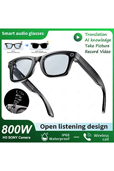 Choice4 color change 2026 Smart Glasses Men 8MP Camera WiFi Bluetooth Touch C...