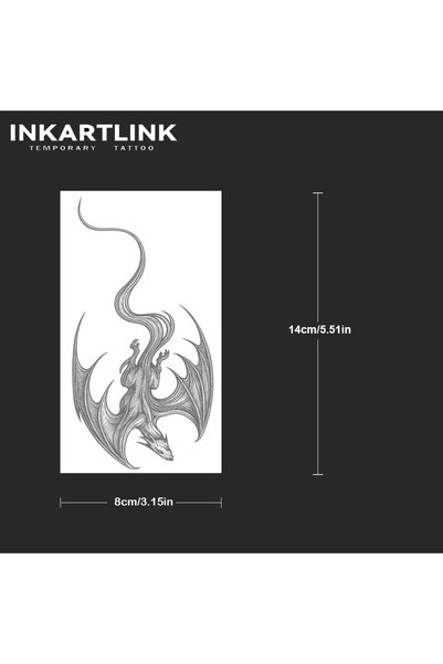 Choice ملصقات وشم مؤقتة مقاومة للماء بتصميم تنين شيطاني واقعي من INKARTLINK ط...