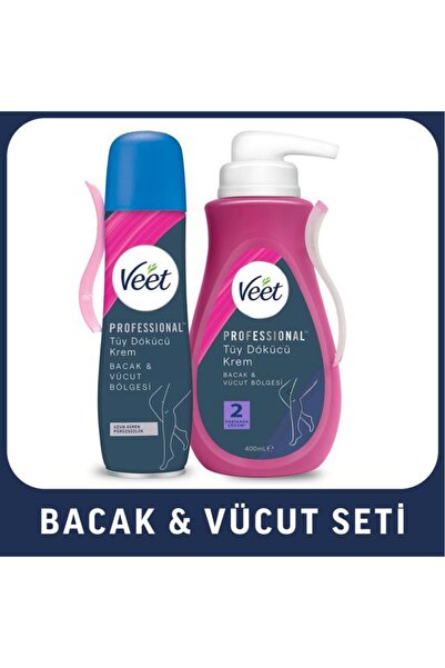 Veet Professional Tüy Dökücü Krem 400 ml + Hassas Tüy Dökücü Sprey 150 ml Ava...