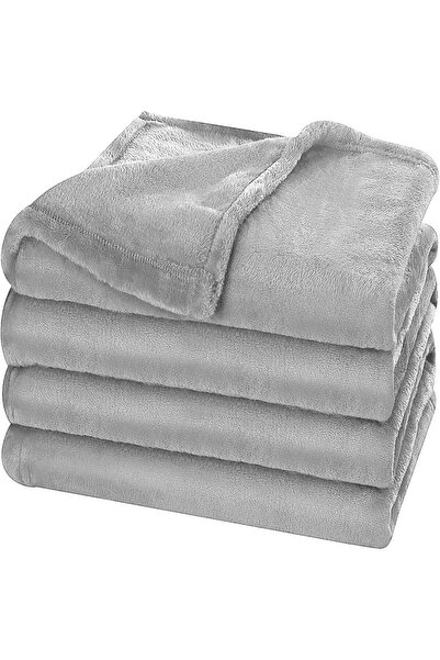Choice12 200x230cm Light Grey Fleece Blanket Grey Lightweight Blanket for Bed...