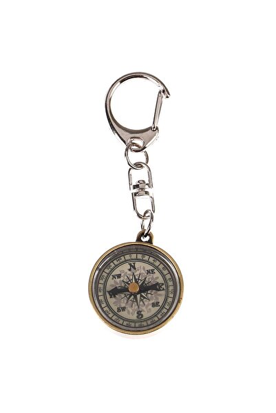 Choice gold Mini Keychain Compass Vintage Metal Survival Pocket Compass Campi...