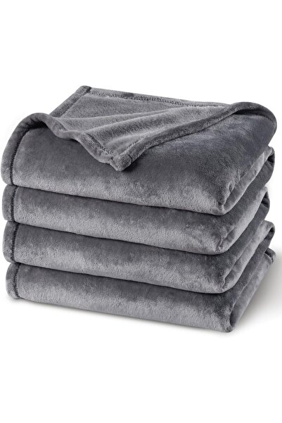 Choice15 100x150cm DARK GRAY Fleece Blanket Grey Lightweight Blanket for Bed,...