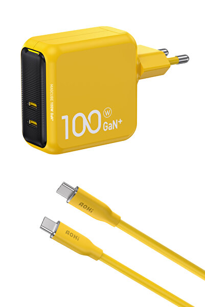 Aohi Magcube 100W 2 Portlu Şarj Adaptörü, 140W 1m PD 3.1 480Mbps Süper Hızlı ...