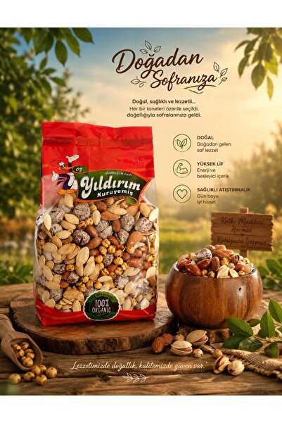 Özyıldırım Öz Yıldırım Bademli Çerez 1 KG – Antep Fıstığı, Badem, Fındık, Kab...