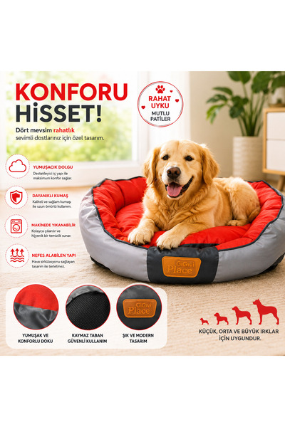 Gigwi Kanvas Kumaş Kedi Köpek Yatağı