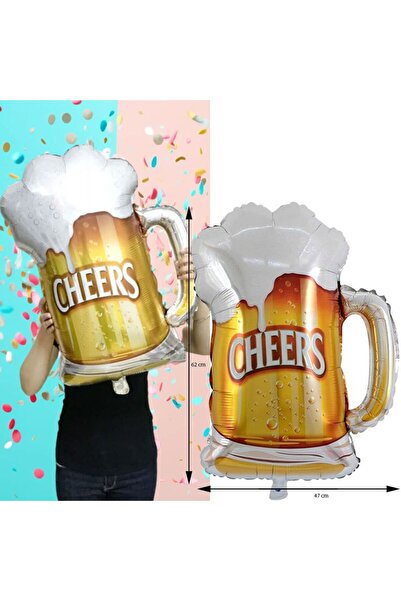 partidolu Retro Disco Cheers Şerefe Bira Bardağı Şekilli Oktoberfest Folyo Ba...