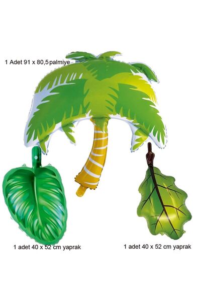 partidolu Tropical Hawaii Palmiye Ağacı ve Yeşil Renk Tropik Yapraklar Folyo ...