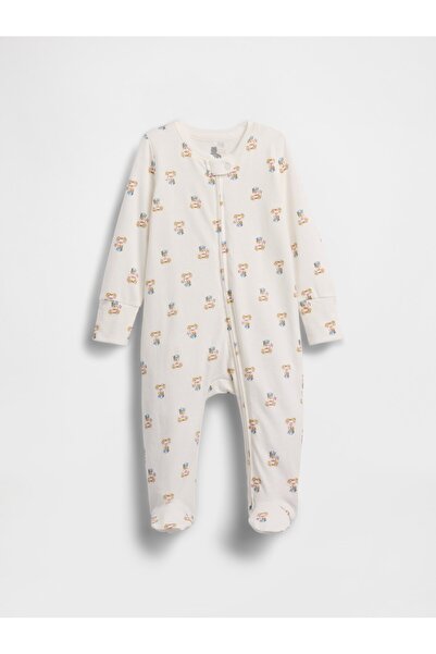 GAP Bebek Kırık Beyaz Baby First Favorites Organik Pamuk Tek Parça