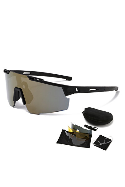 Choice4 GRAY black PC Lens Sports Sunglasses Kit – UV400 Cycling Glasses with...