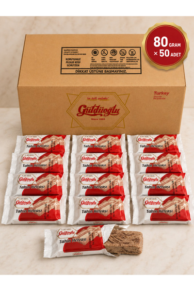 Güldüoğlu Şekerleme Tahin Helvası 80 gr 50'li Paket Piknik Kahvaltılık Mini H...