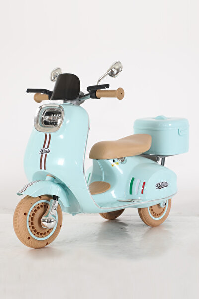 SmartFox Akülü 3 Tekerli Çocuk Motoru Işıklı Elektrikli Motosiklet 6V - Mavi