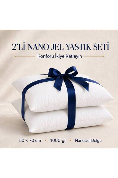 Sinada 2 Pieces Microfiber 1000Gr Nano Gel Pillow 50X70 cm