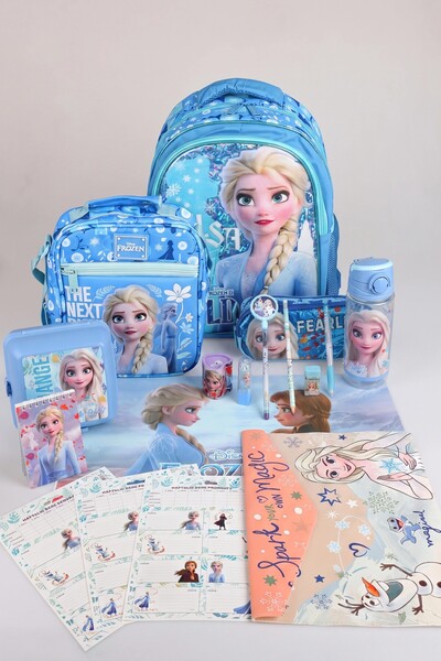 ELSA x Dekomus Lisanslı "Ice Queen Collection" Frozen Full Kırtasiye Seti Okul,Kalem ve Beslenme Çan