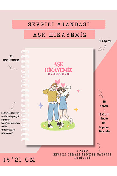 Else Craft Sevgili Ajandası - Aşk Hikayemiz Çiftler İçin -Özel Planner | Anıl...