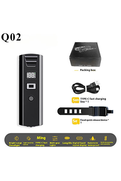 Choice Q02 Bicycle Light Portable Bike Light IPX6 Flashlight Aluminum Front L...