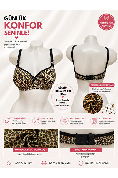Balenli dolgulu leopar sütyen iç çamaşırı