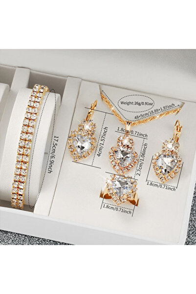 Choice1 3 6PCS/Set Fashion Full Diamond Women's Watch Gold Steel Band Quartz ...