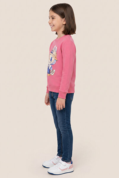 CRASSİ Kız Çocuk Sweatshirt Uzun Kollu Bluz Baskılı Likralı Penye %100 Pamuk