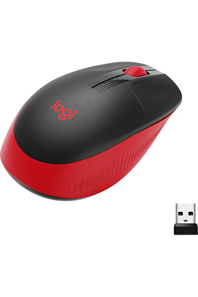 logitech Mouse wireless M190, Rosu