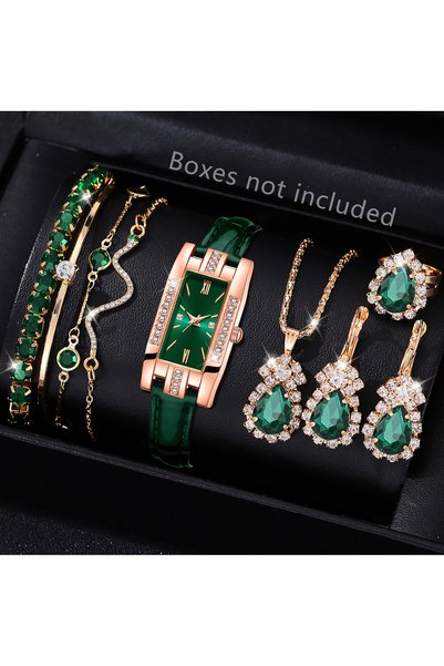 Choice green Women's watch light luxury diamond watch Tiktok student small gr...