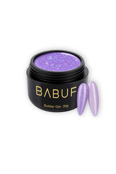 BABUF Gel de construcție reflectiv autonivelant BABUF, Lavender Glitter, 30g