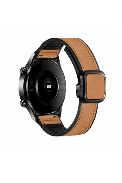 Alstrap Huawei Watch GT6/GT5/GT4/GT3 Pro/GT3 Uyumlu 46mm Manyetik Tokalı Suni...