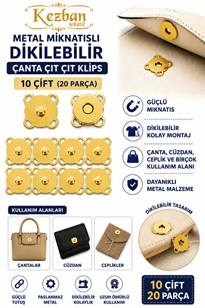 Kezban Tekstil Kezban Textile Magnet Sewable Bag Snap Clip 10 Pieces Price